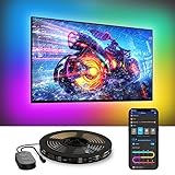 Govee TV LED Hintergrundbeleuchtung, RGBIC TV LED Strip für 55-65 Zoll Fernseher, 3,8 M Intelligente LED Streifen mit Bluetooth & WLAN Steuerung, Funktioniert mit Alexa & Google Assistant, Musiksync