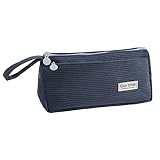 Mounteps Federmäppchen aus Cordstoff Tragbares Federmäppchen mit 2 Fächern (Blau)