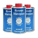 Rowex Herdputz - Spezialreiniger für Herdplatten und Gasherde - Edelstahlreiniger - Löst selbst hartnäckige Verschmutzungen, Verkrustungen und Eingebranntes - 3x 375ml