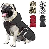 Etechydra Reflektierend Hundejacke with Abnehmbarem Hut, wasserdichte Winter Fleece Warme Jacke Hundemantel, Hund Jacken Mantel Hundejacke für Kleine Mittelere und Große Hunde, Schwarz，S