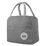 Kühltasche Klein, 6L Mini Kühltasche mit Isolierter Aluminiumfolie, Tragbar Kühltasche Faltbar Lunchtasche für Männer Frauen Kinder Schule Büro Picknick Reise (Grau)