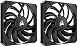 Corsair AF120 Slim, 120-mm-PWM-Lüfter mit Fluid Dynamic Bearing (Dünnes Profil für Gehäuse mit Kleinem Formfaktor, Geräuscharm, bis zu 2000 U/min, Zero RPM-Modus) Einzelpackung, Schwarz
