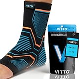 VITTO Sprunggelenkbandage, Fußbandage bei Bandschäden, Schwachen Gelenken, Verstauchtem Gelenks und Arthritis, Erholung,Plantarfasziitis,Schmerzlinderung (Hulle, L)