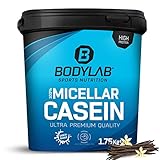 Bodylab24 Casein Micellar Vanille 1750g, 100% pures Casein, reich an BCAA-Aminosäuren, langes Sättigungsgefühl, unterstützt den Muskelaufbau und -erhalt, ideal während einer Eiweiß-Diät