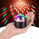 Mini Discokugel, SEBRUANC Disco Lichter LED Party Lights Musikgesteuert licht 380mAh USB Type C DJ Strobe Ball mit Nachtlicht für Kinder Parties Geburtsta, KTV, Weihnachten Geschenk