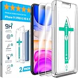 XeloTech [2 Stück] Premium Schutzglas für iPhone 11 Pro, iPhone Xs/X mit Schablone zur Positionierung - Panzerfolie aus 9H Glas - Handy-Hülle kompatible Schutzfolie Folie