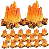 Milisten 24 Stück Teiliges Fake Fire Dekoration Detailreiches Campfire Modell für DIY Mikro Landschaft Gartendeko Innen Außen Handgefertigte Resin Feuerstelle