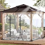 Transparente Abdeckplane Pergola Seitenwände Mit Reißverschluss,1x1m,1x2m,2.5x2m,3x2m Kleine Klare wasserdichte Plastikplane,Außen Transparente PVC- Schutzplane Für Garten,WxH-5.5x2.3m/18.0x7.5ft