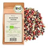 Kamelur 200g BIO Pfefferkörner bunt – BIO Bunter Pfeffer ganz für die Mühle – schwarzer, grüner, weißer und rosa Pfeffer als bunter Pfeffer Mix