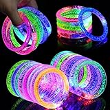 AUAUY 16 Stück LED Leuchtarmbänder Blinkende Armbänder in der Dunkelheit Party Zubehör Glowstick Armband, Beleuchtendes Spielzeug für Geburtstagsparty Geschenke, Armreif für Kinder Erwachsene