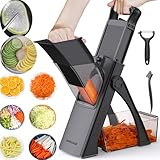 Jonscook All-in-1 Update Safe Mandoline Slicer für Küche, Lebensmittelzerkleinerer mit Behälter, Dicke Einstellbar Gemüseschneider, Kartoffel Pommes Frittier, Tomate Apfelschneider Zwiebel