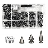 Pamtns Ziernieten 120 Stück Killernieten Punk Nieten Stachelnieten Nieten für Kleidung Leder Nieten Ziernieten Set Metall Killernieten Ziernieten für Leder mit Schraubendreher Locher