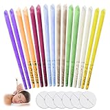 16 Stück Ohrenkerzen, Ohrenschmalz Entferner, Ohrenkerzen Zur Reinigung Ohrenschmalz, Ohrkerzen-Set Zur Erleichterung verstopfter Ohren, mit 6 Schutzscheiben