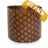 Kulich-Form, Osterbrot, Papierform, Paska, 25 Stück, Osterbrotformen, Panettone-Papierform, Panettone-Papier-Backformen, universell, braunes Design, B 8,9 x H 8,5 cm