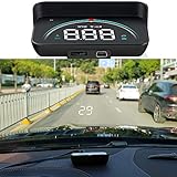 Wisamic Head up Display Auto HUD: Display OBD2 , 3,5 Zoll Geschwindigkeitsmesser Auto Tachometer Wassertemperaturmesser Motordrehzahl Sicherheitsalarme