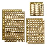 Ruvan 18 Blätter Kleine Buchstabenaufkleber Für Harz, Selbstklebende Buchstaben Und Zahlen, Mini Gold/Silber Buchstabenaufkleber Metallic Alphabet Zahlenaufkleber