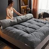 KCCRHIN Dicke Weiche Futon-Matratze Futon-Bodenmatratze Japanische Verdickte Faltbare Bettmatratze Weiche Bettmatratze Isomatte Tragbare Matratze Für Schlafzimmer Gästezimmer,Grau,120*200cm/47*79in