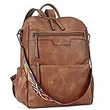 BOSTANTEN Leder Rucksack Damen Freizeitrucksack Reise Handtasche Rucksackhandtasche Tagesrucksack für Frauen Mädchen Braun