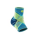 Bauerfeind Sprunggelenkbandage „Ankle Support“ Unisex, 1 Sprunggelenk Bandage für Sport wie Fußball, Fitness oder Laufen, Kein Umknicken durch Knöchelbandage Links, Blau, M