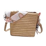 TENDYCOCO 1 Stück Gewebte Umhängetasche Mini Tragetaschen Strohkorb Handtasche Gewebte Strohtasche Umhängetaschen Umhängetaschen Strandtasche Strohhandtaschen Umhängetasche