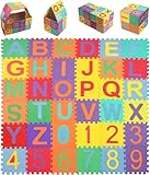 GEFIRE 36 Stück Puzzlematte für Kinder, Mini Schaumstoff Puzzlematte, Puzzle Matte Boden, Puzzlematte Kinder, Puzzelmatte, Baby Spielmatte, Bodenpuzzle, Geeignet für Kinder im Alter von 4-6 (9 * 9cm)