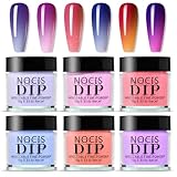 Aumotop Schnell Trocknendes Tauchpulver-Set für DIY-Salon-Maniküre, Langlebiges Nagelpulver-Set für Anfänger, Set mit 6 Farben Feiertage oder Besondere Anlässe (NCSKJ-160)