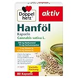 Doppelherz Hanföl Kapseln – Vitamin B1 unterstützt die normale Funktion des Nervensystems – 80 Kapseln