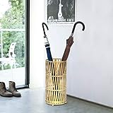 Joveco Schirmständer aus goldfarbenem Metall, runder Schirmständer mit Abtropfschale für den Eingangsbereich, freistehende Halterungen für Gehstöcke und Wanderstöcke (goldener Chevron)