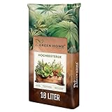 Green Home Hochbeeterde 18L - Hochbeet Erde mit Perliten, Kokosfasern, Rindenhumus & Weißtorf - gebrauchsfertige Erde für Gemüse, Kräuter und Hochbeet Grundfüllung - strukturstabile Gemüseerde