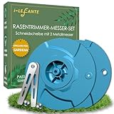 i-LEFANTE Doppelklingen-Messerteller mit Metallklingen – Kompatibel für Gardena Artikel 9876, 9878, 14700, 14701 – Rasentrimmer Ersatzmesserteller mit Metallklingen Zubehör (Türkis)