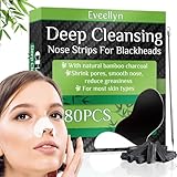 Mitesserentferner Stripes, 80 Stück Natürliche Bambuskohle Mitesser Strips, Zum Entfernen von Mitessern und Zum Freimachen verstopfter Poren(Für Männer und Frauen)