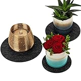 DINING concept® Premium Untersetzer Set aus Filz – für Vasen, Schüsseln, Gläser, Blumen und Deko – 6 runde Filzuntersetzer in anthrazit – Moderne Tischläufer Filz (15cm, 20cm, 22,5cm)