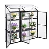 Anlehngewächshaus für Tomaten und Gemüse - Kompaktes Design mit 3 Türen für einfachen Zugang, ideal für Gartenpflanzenunterstand