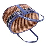 Sosoport Geflochtener Aufbewahrungskorb mit Griff Handgefertigter Tragbarer Einkaufskorb für Picknick Camping und Vielseitig Einsetzbar