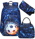 LEDAOU Schulrucksack Junge Teenager Kinder Juvenile Mädchen Daypack Mädchen Freizeitrucksack Backpack Schultaschen-Sets mit Lunchpaket und Federmäppchen