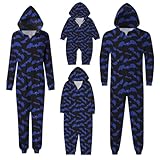 Schicke Strampler-Pyjamas Halloween Parent Child Printed Hooded Zipper Home Jumpsuit(Kinder,#029,4 Jahre alt)