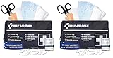 First Aid Only Kfz Verbandtasche DIN 13164 | Auto Verbandskasten als Erste Hilfe Set für HU (StVO-konform) | Notfalltasche für Auto und Motorrad | P-10019 (Packung mit 2)