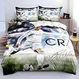 Generisch Kinder Fußballstar Bettwäsche-Set, Bettbezug 135x200 cm, Kissenbezug 80x80 cm