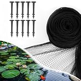 Teichnetz Feinmaschig, 2M x 5M Vogelschutznetz Engmaschig Vogelnetze mit 10 Stück Bodenanker UV-beständiges Taubennetz für Garten, Obstbäume, Gemüsebeete Teiche, Robustes Schutznetz gegen Vögel Laub