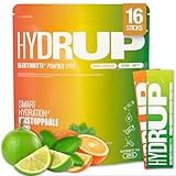 Hydrup Elektrolyte Ohne Zucker Getränkepulver - Formel mit Vitamin- & Mineralstoffen für Schnelle Hydration - 1733 mg Elektrolyte Pulver pro Portion (16 Sticks, Mix)