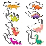 Joyoldelf Dinosaurier Ausstecher Set,Plätzchen Ausstecher, 8 Stück Keksausstecher aus Edelstahl, DIY Fondant Plätzchenausstecher Keksschneider Set für Kinder Geburtstag Dino Party Dekoration