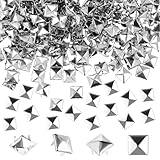 JJUNW 500 Stück Quadratische Nieten Metall, Nieten für Leder Silber, Metall Ziernieten DIY Punk Nietens für Tasche Lederband Kleidung Mäntel Handschuhe