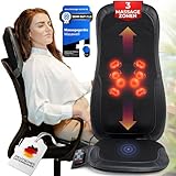 Masawell Shiatsu Massagesitzauflage MW21 | Rücken- und Schultermassage [mit Wide Back Technologie] | Massagegerät mit Spot-, Wärme- und Vibrationsfunktion | Massageauflage für Zuhause - Büro