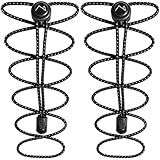 CampTeck U6602 Schnürsenkel mit Schnellverschluss, Elastische Schnürsenkel mit Schnellschnürsystem - Schwarz - 1 Paar