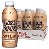 Barebells FOOD Trinkmahlzeit - Lecker, Laktosefrei, zuckerarm, angereichert mit vitaminen und mineralen. 36 g Eiweiß, 100mg Koffein pro Portion, 500ml x 12 (Caffe Latte)