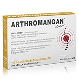 ARTHROMANGAN® Kollagen, Hyaluronsäure hochdosiert 500mg Eierschalenmembran |3 FACH EFFEKT | FÜR GELENKE | KNORPEL | KNOCHEN | ARTHROSE |Monatspackung mit Mangan, Vitamin C & D3