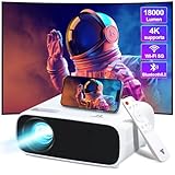 Mini-Projektor, unterstützt Dual-Band WiFi und Bluetooth 5.2, Heimkino-Projektor, Full HD 1080P, 2