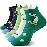 Moyel 5 Paar Golfsocken für Herren, Golfzubehör, Geschenke für Männer, Vater, Ehemann zu Weihnachten, Geburtstag, athletische Knöchel, lustige Neuheit Socken für Golfer, Strumpffüller