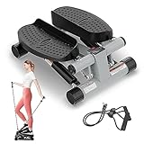 Niceday Mini Stepper für Zuhause | Up-Down Swing Stepper mit Power Ropes | Stepper Hometrainer mit LCD Display | 2 in 1 Trainingsgerät bis 100kg | Bein/Arm Trainer, Home Fitness Exercise