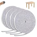 LAQWYNKB 4 Rollen Filzgleiter mit Kleberückseite - 152cm Lang, 1,27cm Breit, 0,3cm pro Band- Hochleistungs Filzstreifen mit Selbstklebetechnologie für rutschfeste Möbel und Stoßdämpfung